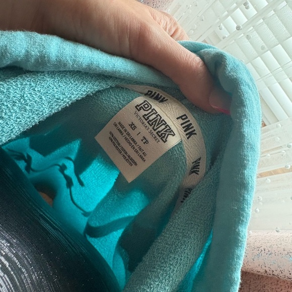Victoria's Secret Pink Turquoise Hoodie - Picture 3 of 3